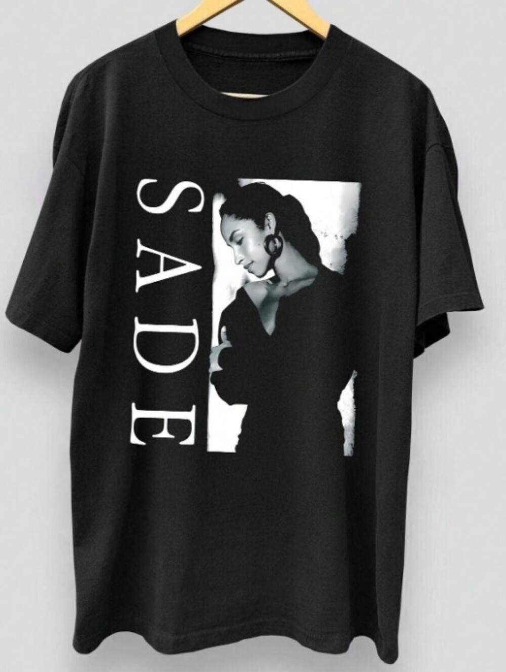 Gildan Black Sade Graphic Tee with White Print